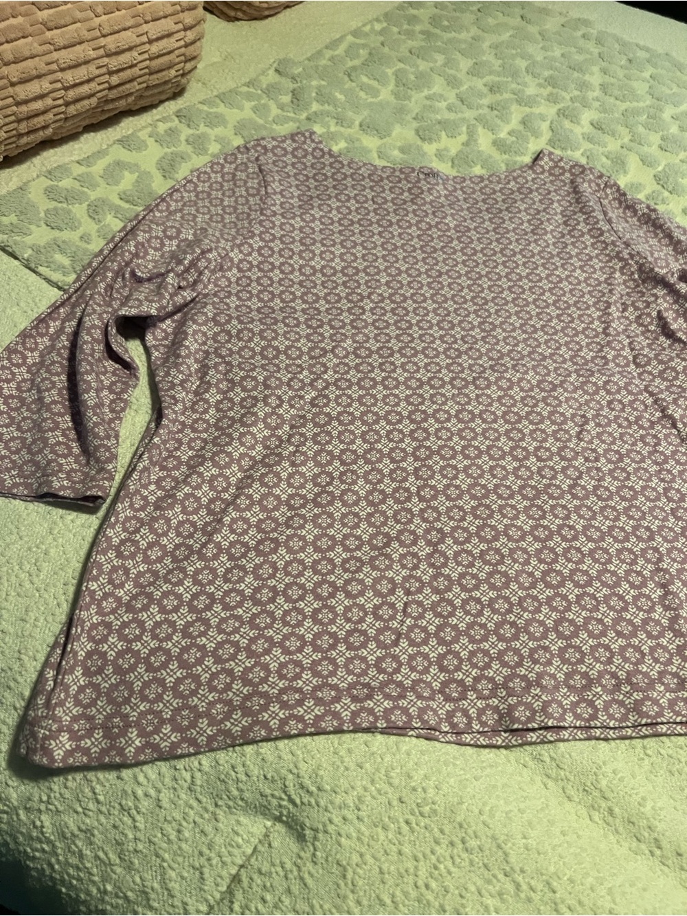 Women’s Purple Patterned Boatneck Top